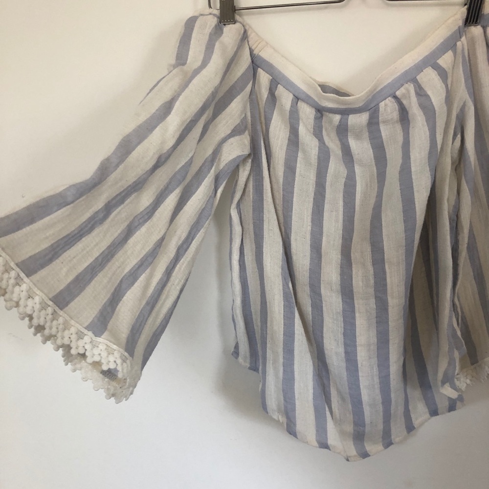 Off the shoulder linen shirt